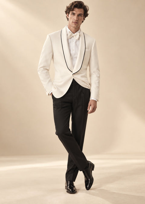White Shawl Contrast Lapel Tuxedo