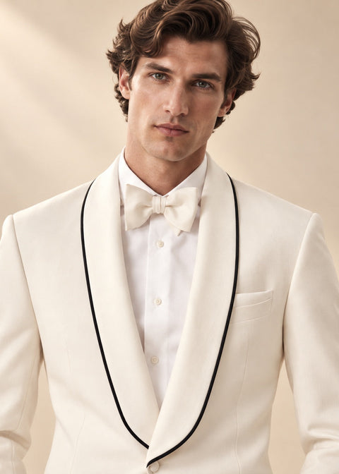 White Shawl Contrast Lapel Tuxedo
