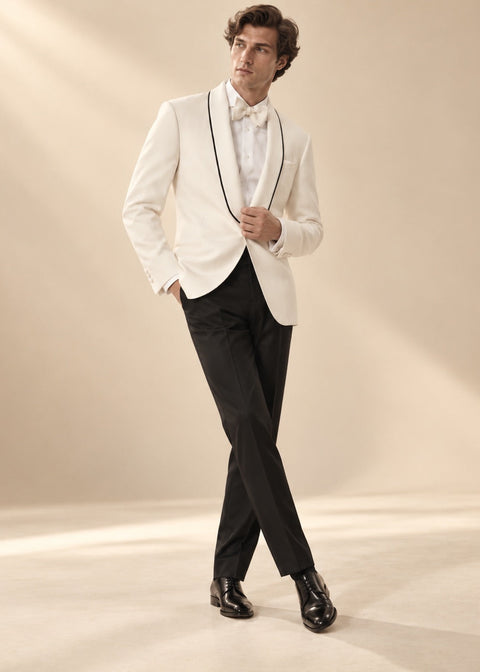 White Shawl Contrast Lapel Tuxedo