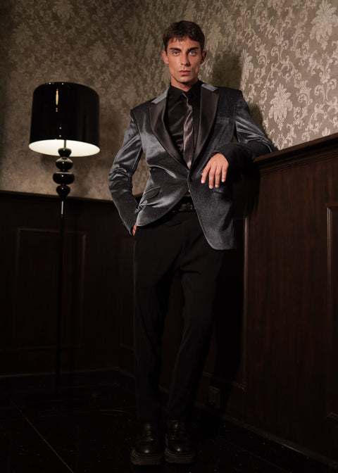 Wedding Grey Tuxedo Blazer