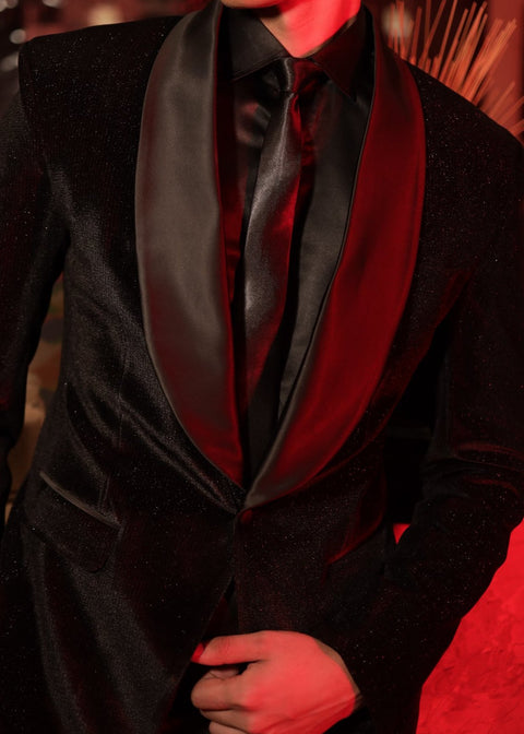 Limited Edition Black Velvet Party Wear Tuxedo Blazer Suit