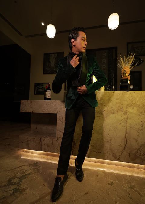 Green Shawl Lapel Tuxedo Jacket