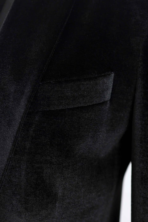 Black Velvet Tuxedo with Contrast Lapel