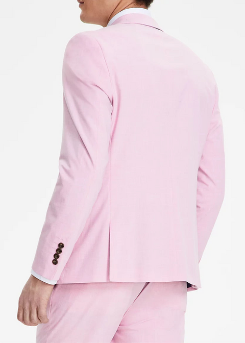 Single Breasted Slim Fit Suit in Pink