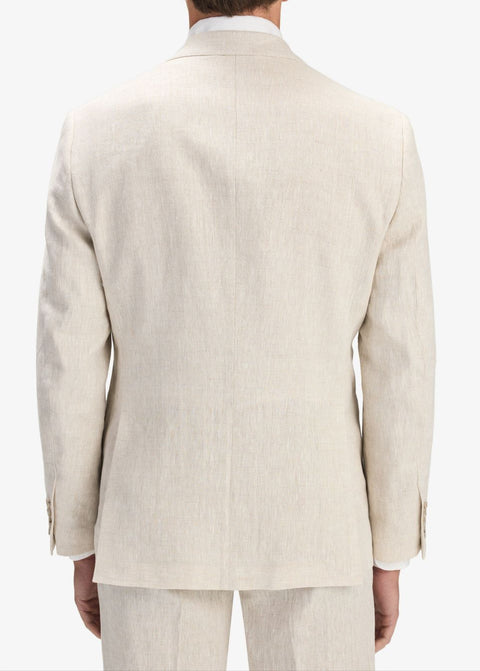 Slim Fit Beige Double Breasted Linen Suit