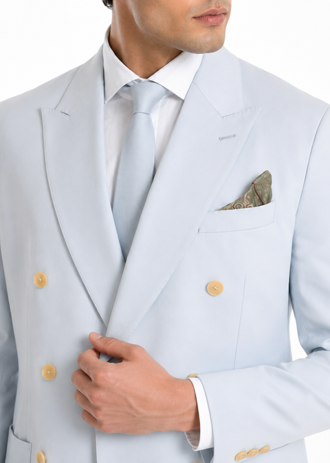 Aqua Blue Double Breasted Suit