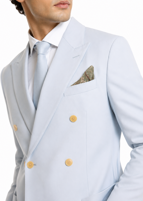 Aqua Blue Double Breasted Suit