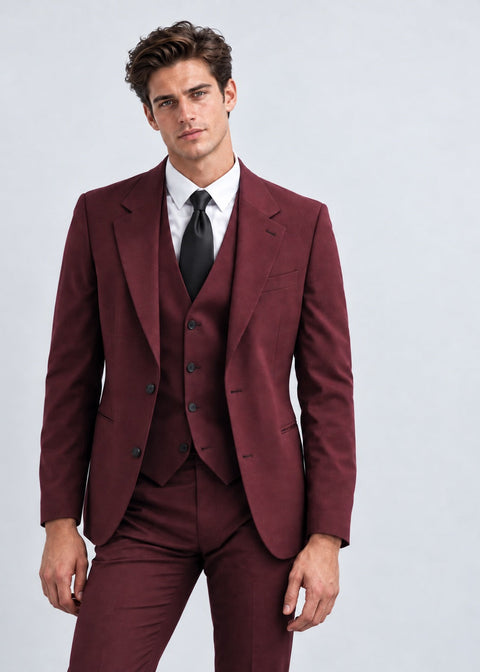 Burgundy Wedding Slim Fit Suit