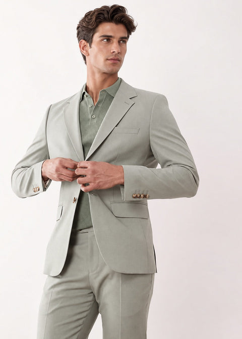 Sage Green Slim Fit Blazer Suit