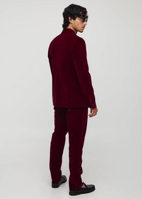 Burgundy Velvet Trouser