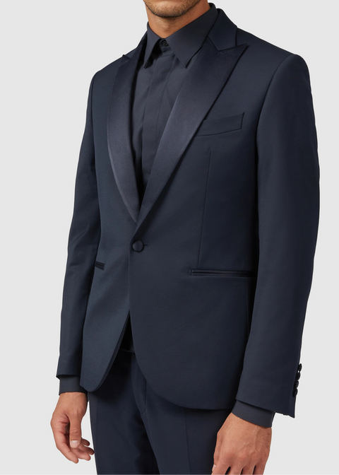 Blue Comfort Fit Tuxedo Suit For Wedding