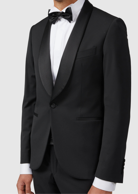 Black Comfort FIt Tuxedo Suit for Wedding
