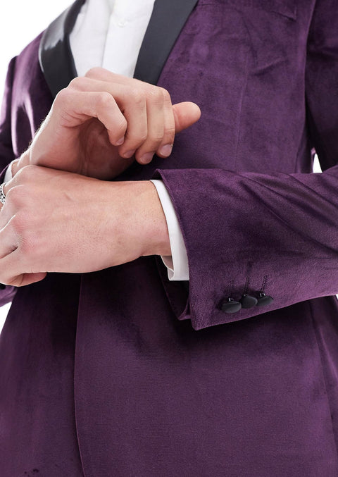 Slim Fit Lavender Tuxedo Blazer