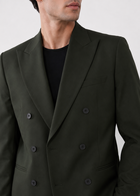Dark Green Double Breasted Suit