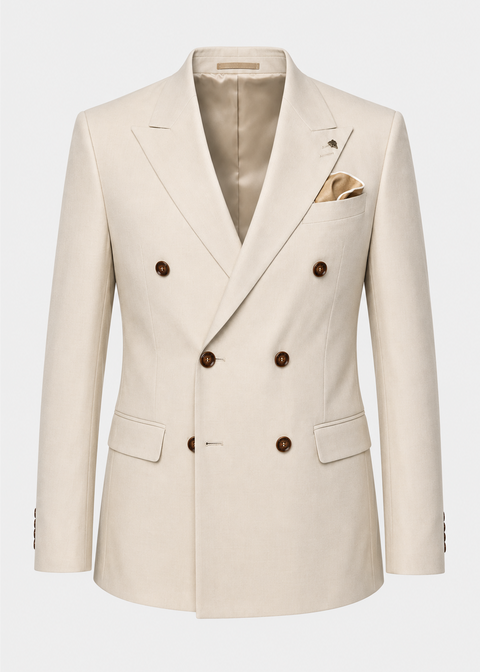 Light Beige Double Breasted Suit