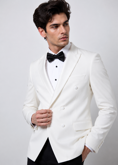 White Double Breasted Tuxedo