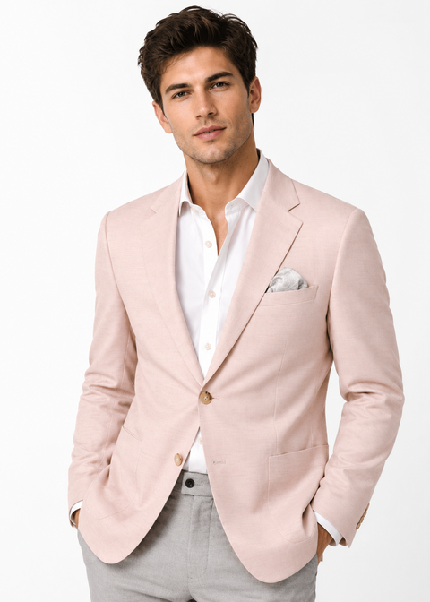 Light Pink Tailored Slim Fit Blazer