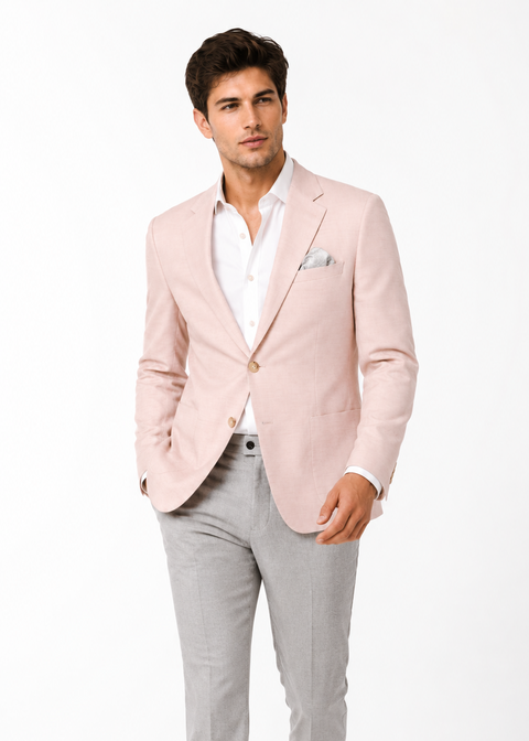 Light Pink Tailored Slim Fit Blazer