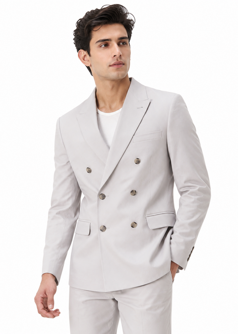 Ice Grey Double Breasted Suit