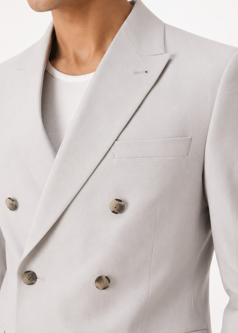 Ice Grey Double Breasted Suit