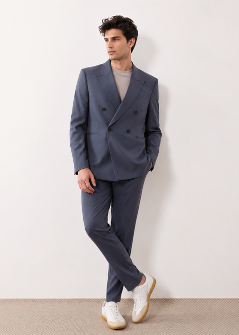Classic Grey Double Breasted Suit