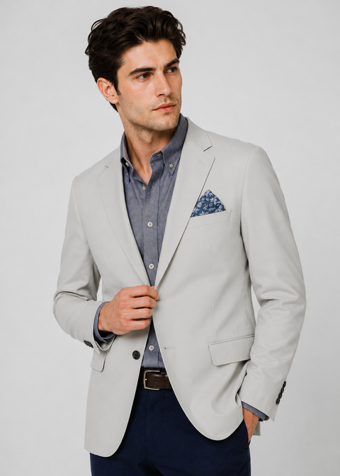 Grey Tailored Slim Fit Blazer
