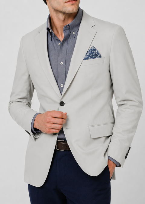 Grey Tailored Slim Fit Blazer