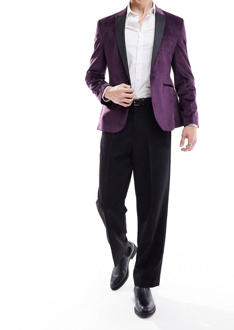 Slim Fit Lavender Tuxedo Blazer