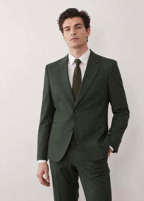 Green Slim Fit Notch Lapel Suit