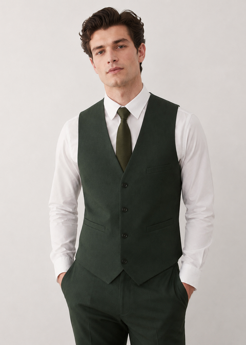 Green Slim Fit Notch Lapel Suit
