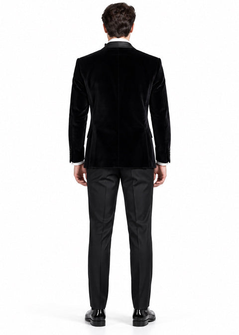 Slim Fit Black Velvet Tuxedo Jacket