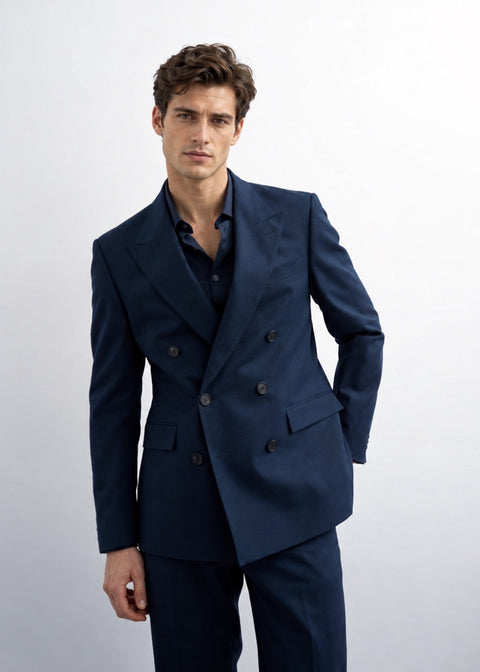 Ink Blue Double Slim Fit Breasted Suit
