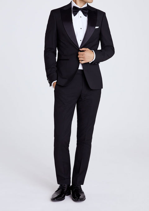 Black Slim Fit Peak Lapel Tuxedo