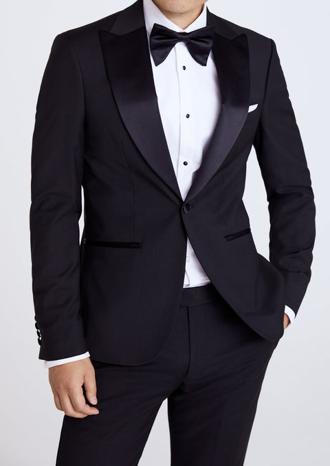 Black Slim Fit Peak Lapel Tuxedo
