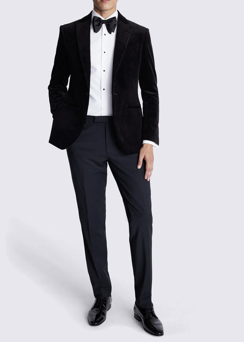 Slim Fit Black Velvet Dinner Jacket