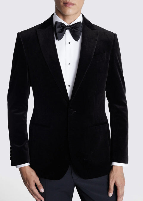 Slim Fit Black Velvet Dinner Jacket