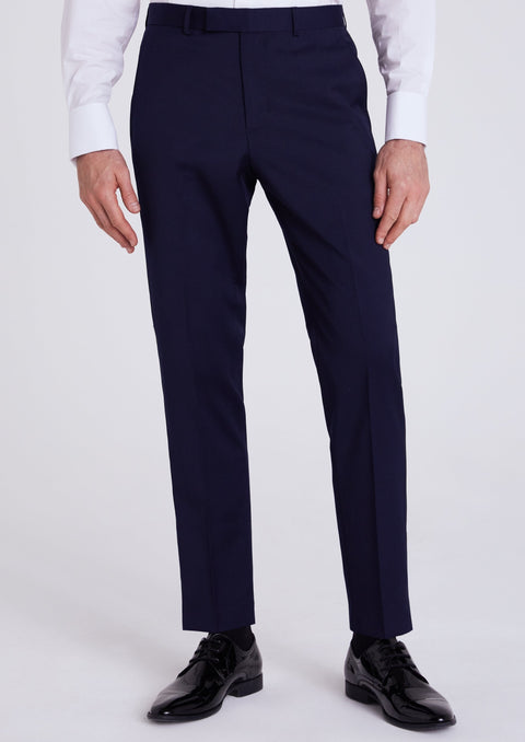 Peak Lapel Tailored Fit Navy Tuxedo Blazer Suit