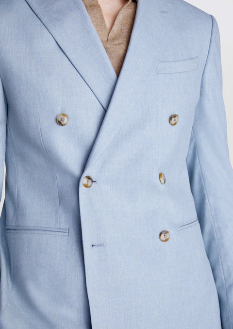 Slim Fit Aqua Double Breasted Suit