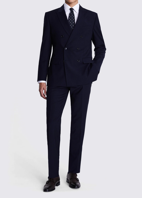 Tailored Fit Navy Double Breasted Suit