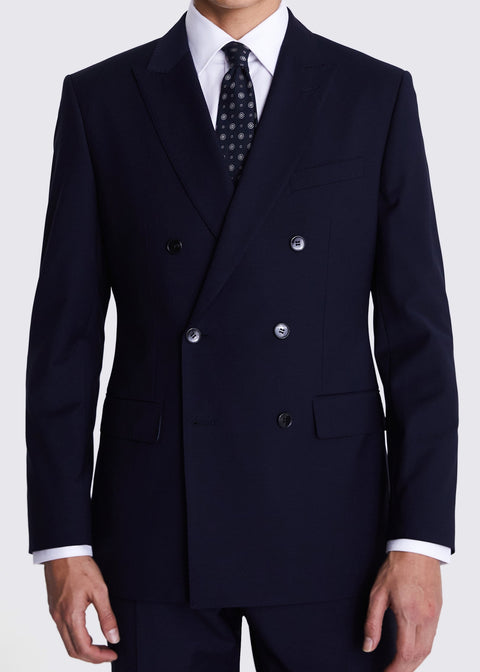 Tailored Fit Navy Double Breasted Suit