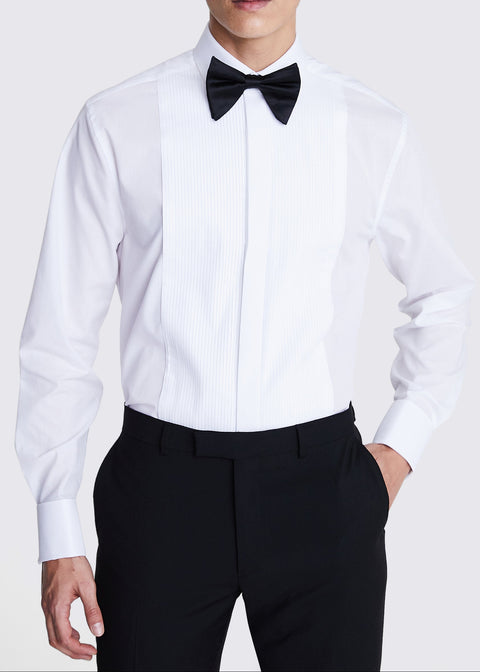 Tailored Fit White Tuxedo Shirt