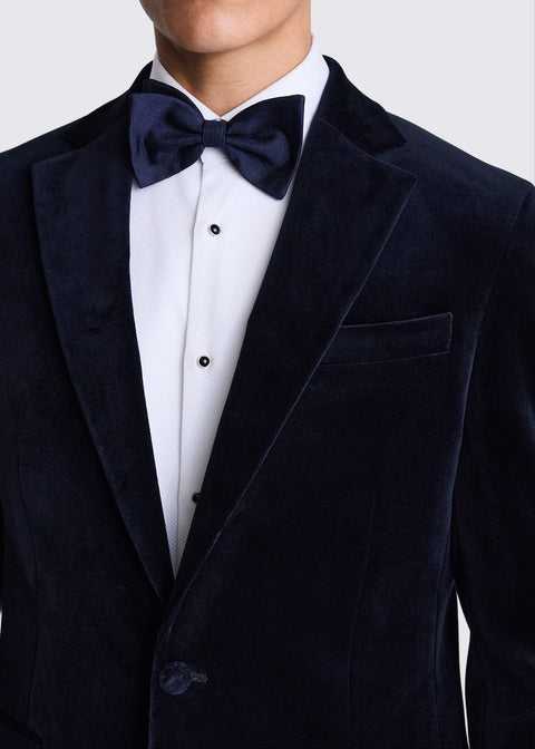 Slim Fit Navy Velvet Jacket