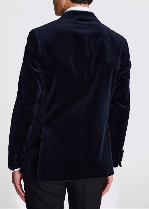 Slim Fit Navy Velvet Jacket