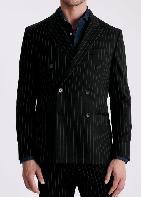Slim Fit Black Stripe Suit