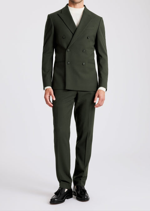 Slim Fit Green Double Breasted Blazer Suit