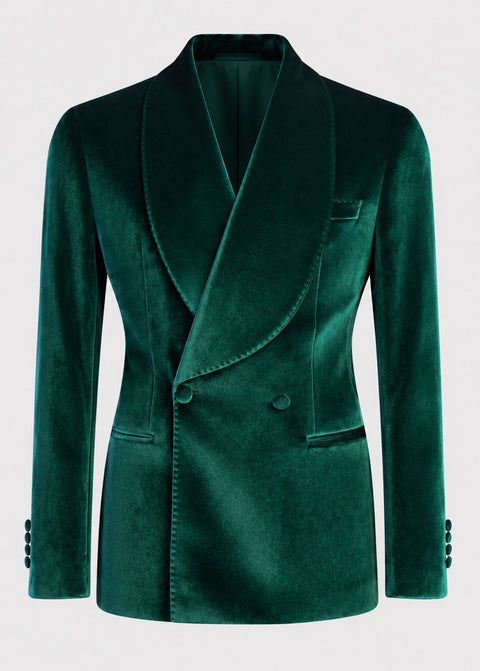 Slim Fit Emerald Green Double Breasted Tuxedo Blazer Suit