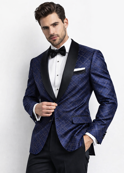 Navy Velvet Shawl Lapel Tuxedo