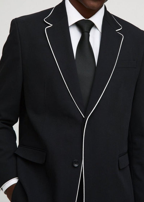 Black Contrast Edge Blazer