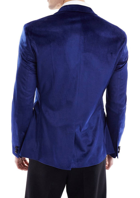 Slim Fit Royal Blue Velvet Tuxedo Blazer Tumuh