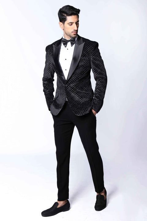 Limited Edition Black Velvet Tuxedo Blazer Suit